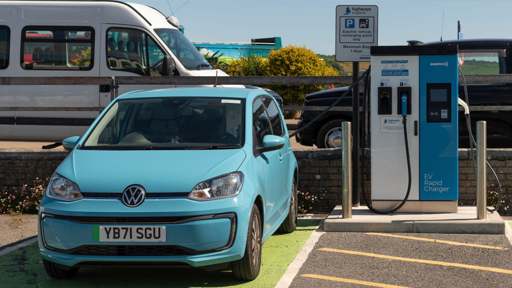 EV charger in Penzance Cornwall.